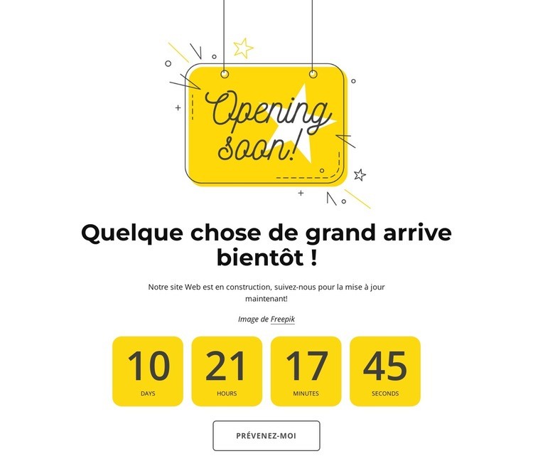 Ouverture prochaine Modèle