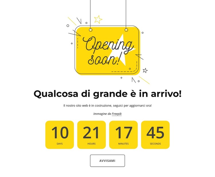 Prossima apertura Modello CSS