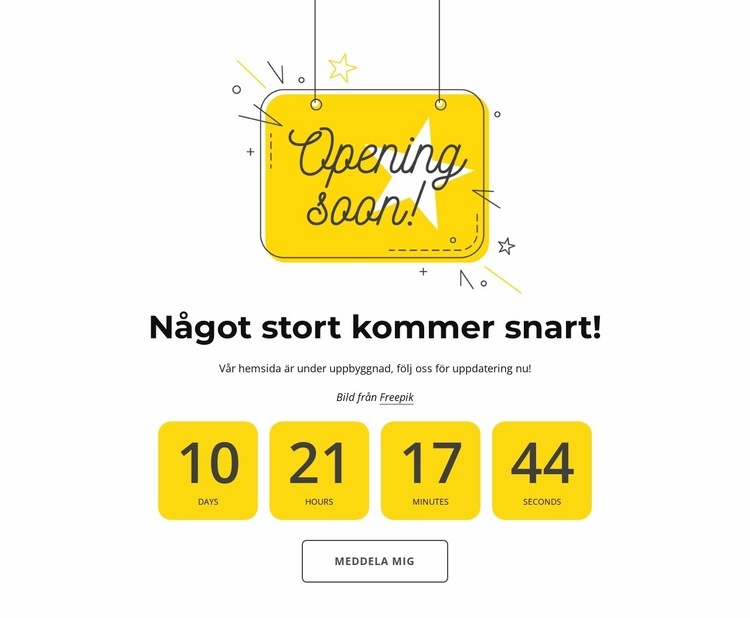 Öppnar snart HTML-mall