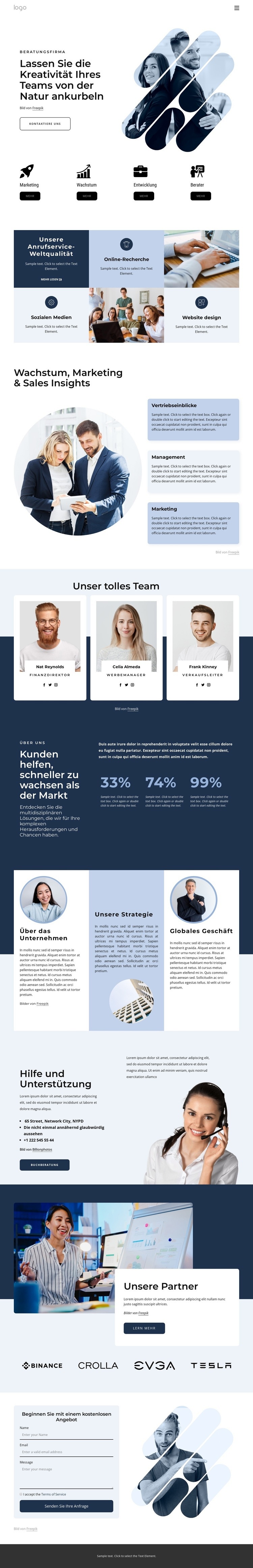 Unternehmensberater Landing Page