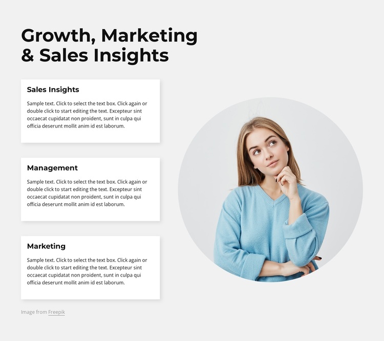 Marketing and sales insights Joomla Page Builder