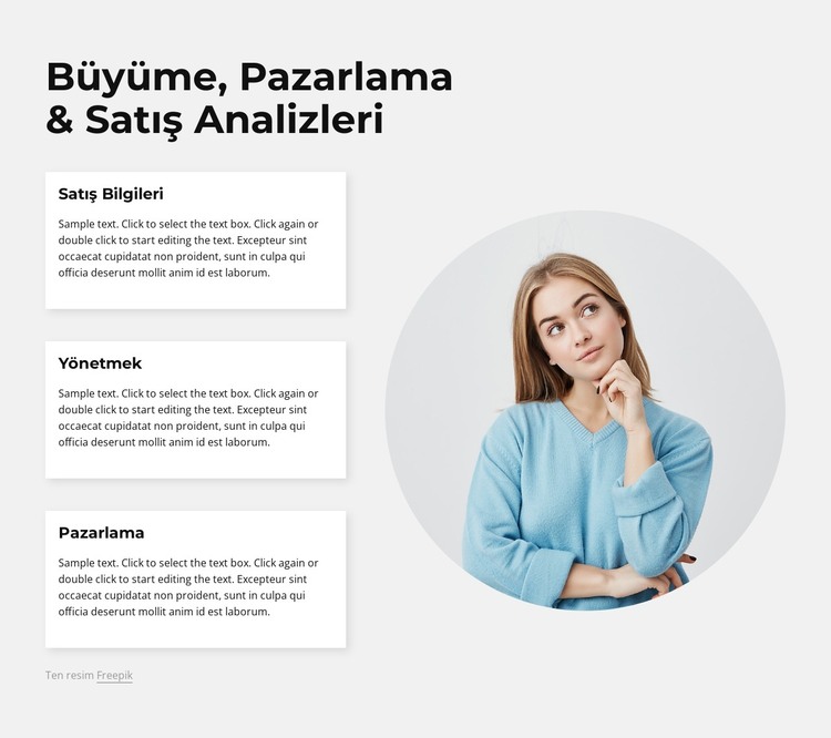 Pazarlama ve satış içgörüleri HTML Şablonu