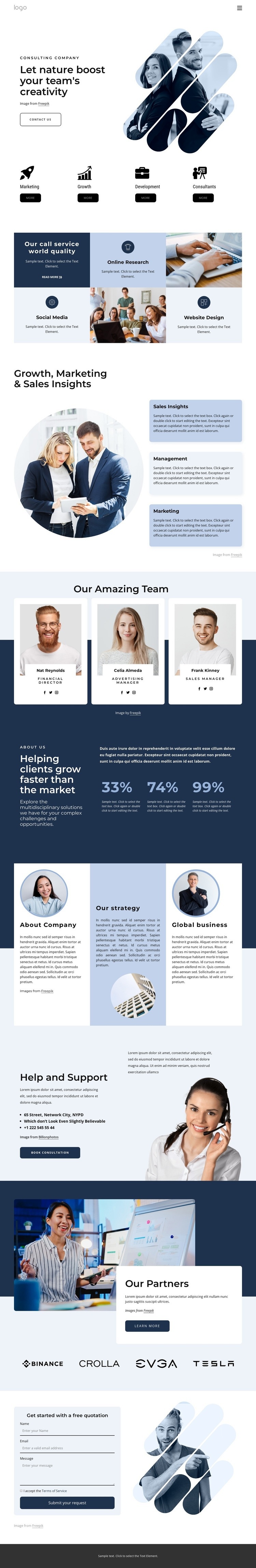 Management consultants Wix Template Alternative