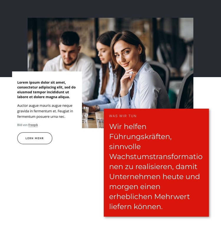 Transformationale Führungskräfte Website-Vorlage