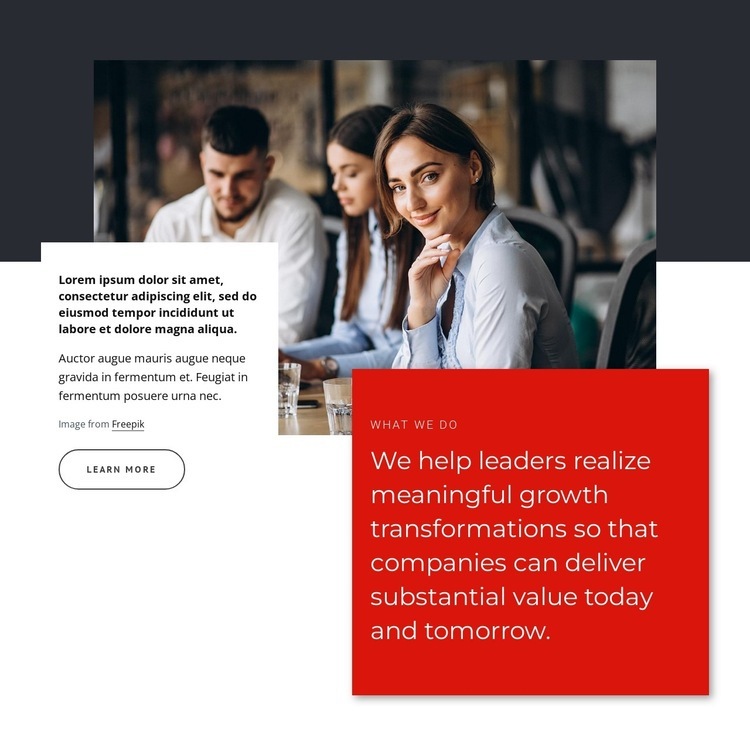 Transformational leaders Homepage Design