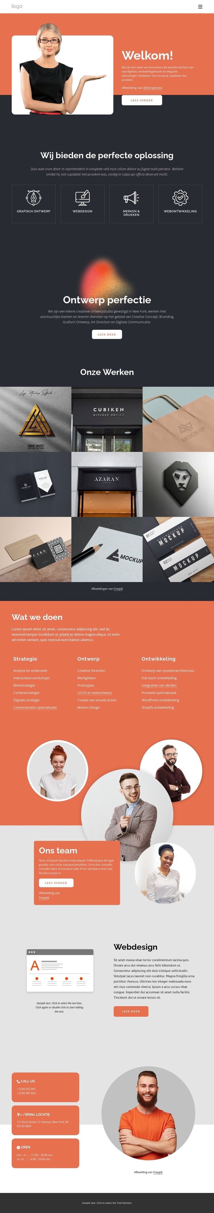 Perfecte oplossingen Website ontwerp