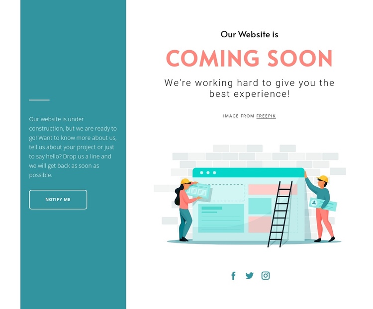 New website is coming One Page Template