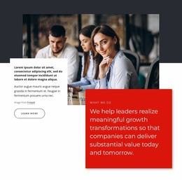 Transformational Leaders - Simple Website Mockup