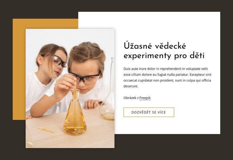 Úžasné vědecké experimenty pro děti Šablona CSS