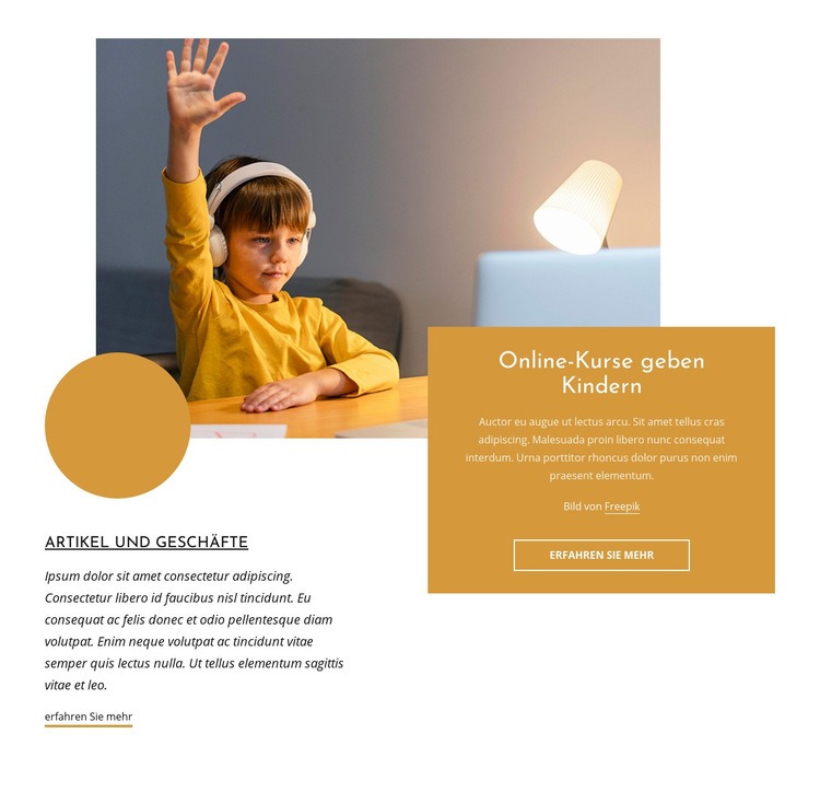 Online-Kurse für Kinder Website design