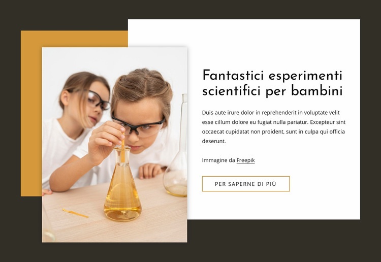 Fantastici esperimenti scientifici per bambini Pagina di destinazione