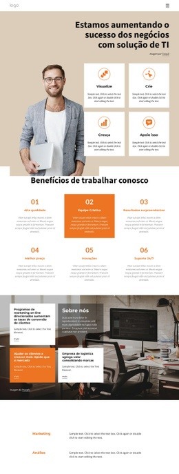 Construtor De Sites Gratuito Para Consultoria Em Soluções De TI