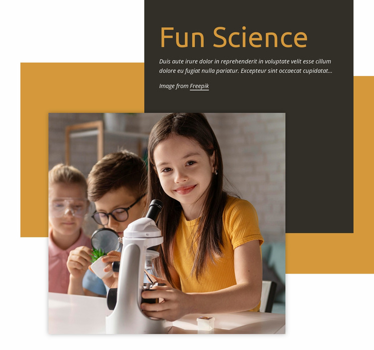 Fun science Website Mockup