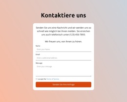 Kontaktformular Auf Verlaufshintergrund