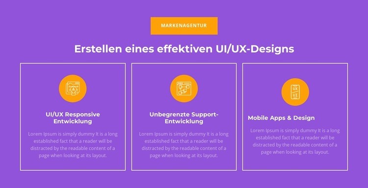 UI/UX Responsive Entwicklung HTML Website Builder