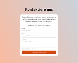 Kontaktformular Auf Verlaufshintergrund