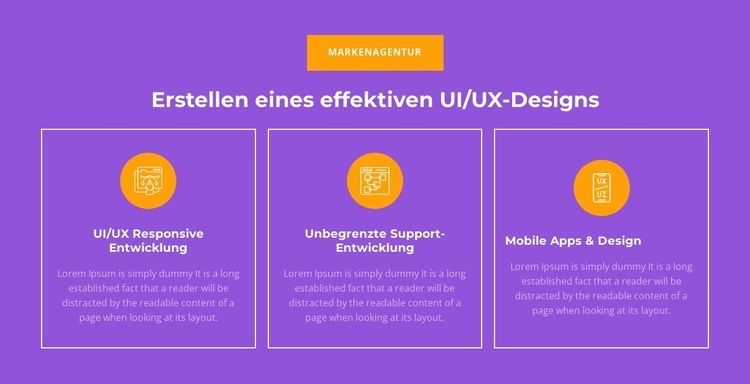 UI/UX Responsive Entwicklung Website-Modell