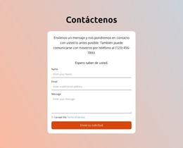 Formulario de contacto sobre fondo degradado - Plantilla CSS por Nicepage