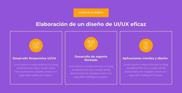 Desarrollo receptivo de UI/UX Plantilla de una página