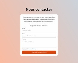 Formulaire De Contact Sur Fond Dégradé