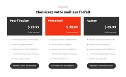Choisissez Un Forfait : Modèle De Site Web Simple