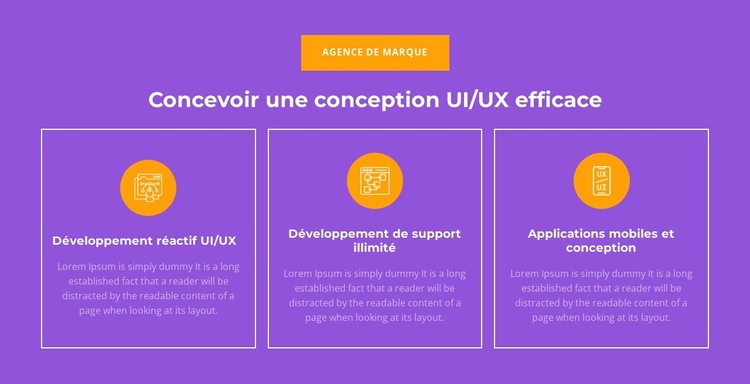 Développement réactif UI/UX Modèle de site Web