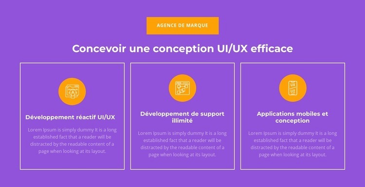 Développement réactif UI/UX Modèle d'une page