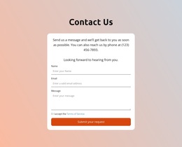 Contact Form On Gradient Backround Templates Html5 Responsive Free