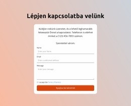 Kapcsolatfelvételi Űrlap Színátmenetes Háttérrel