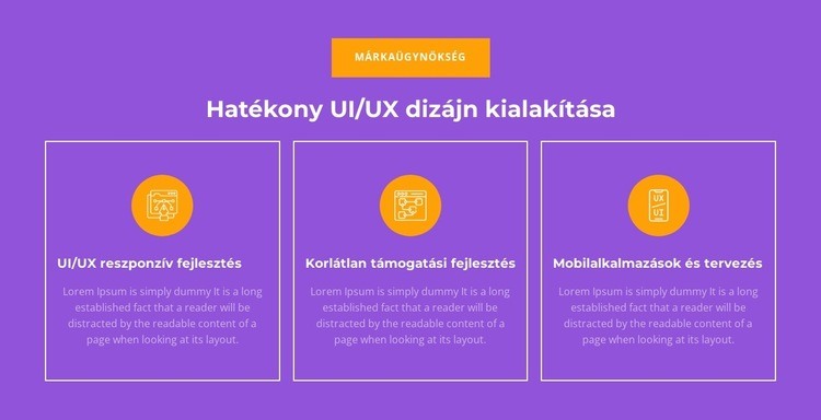UI/UX reszponzív fejlesztés Sablon