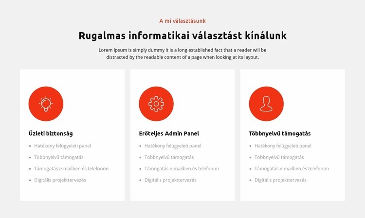 Digitális projekttervezés Weboldal sablon