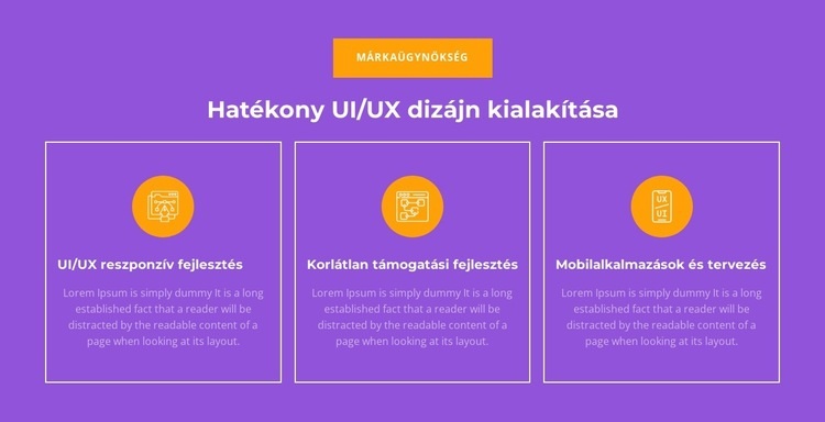 UI/UX reszponzív fejlesztés Weboldal sablon