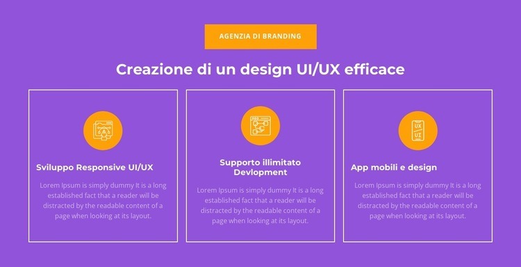 Sviluppo reattivo UI/UX Un modello di pagina