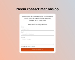 Contactformulier Op Achtergrond Met Kleurovergang