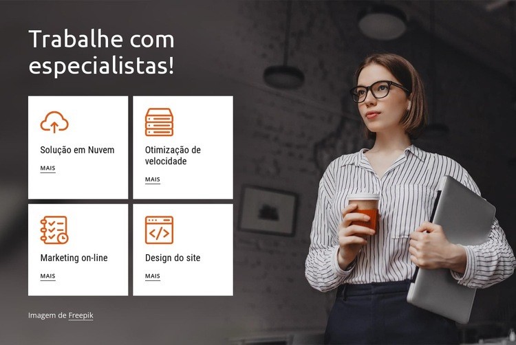 Agência de desenvolvimento criativo Construtor de sites HTML