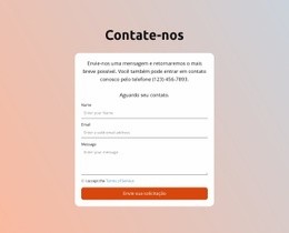 Formulário De Contato No Plano De Fundo Gradiente