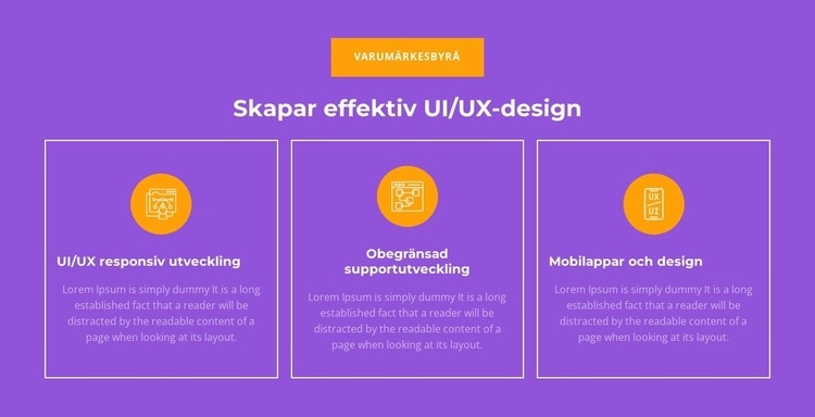 UI/UX responsiv utveckling Webbplats mall