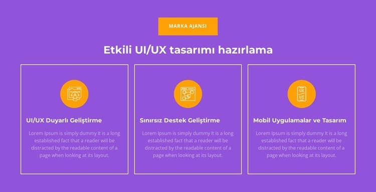 UI/UX Duyarlı Geliştirme Açılış sayfası