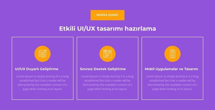 UI/UX Duyarlı Geliştirme Bir Sayfa Şablonu