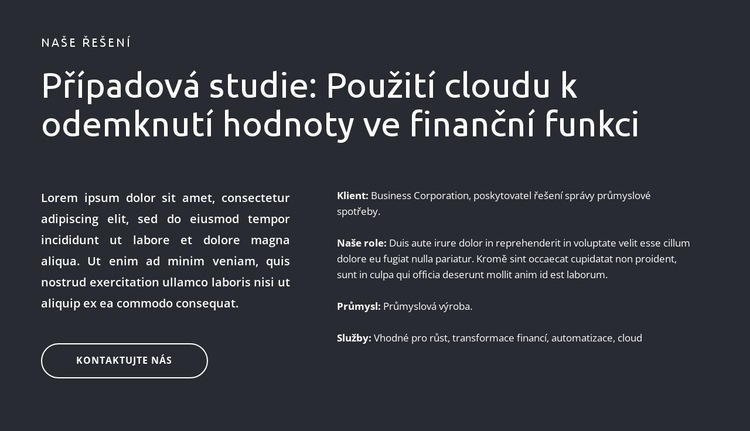 Texty a tlačítko na tmavém pozadí Šablona webové stránky