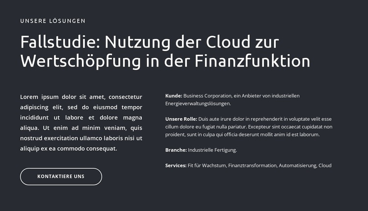 Texte und Schaltfläche auf dunklem Hintergrund WordPress-Theme