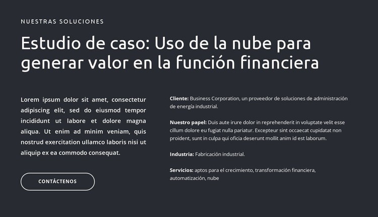 Textos y botón sobre fondo oscuro Diseño de páginas web