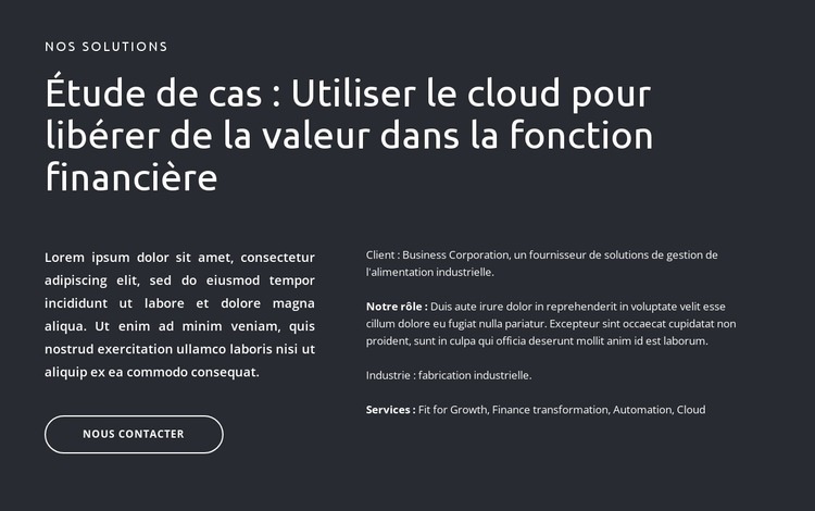 Textes et bouton sur fond sombre Créateur de site Web HTML