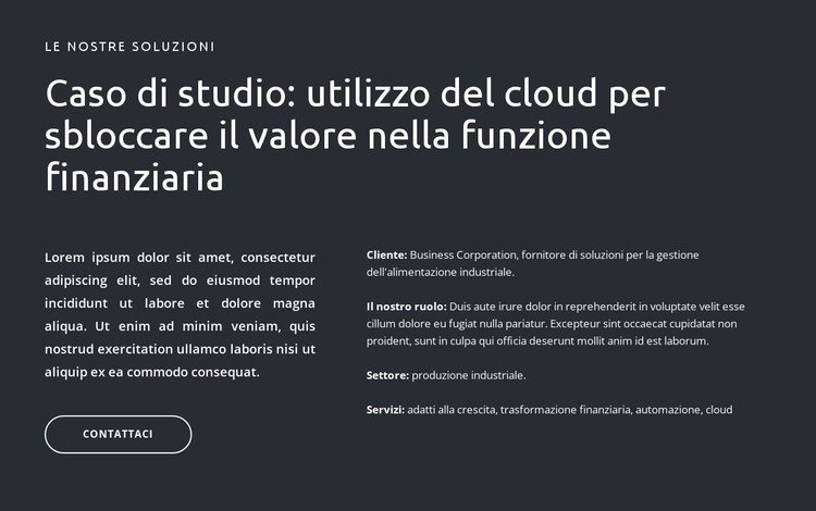 Testi e pulsante su sfondo scuro Modello CSS