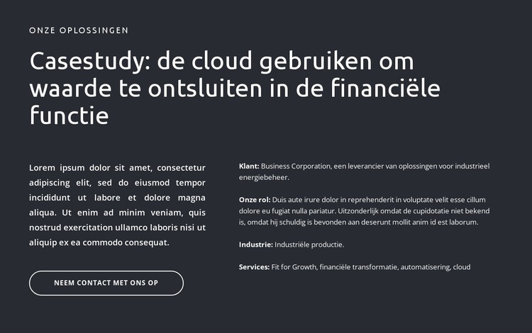 Teksten en knop op donkere achtergrond Website Builder-sjablonen