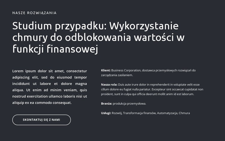 Teksty i przycisk na ciemnym tle Szablon CSS