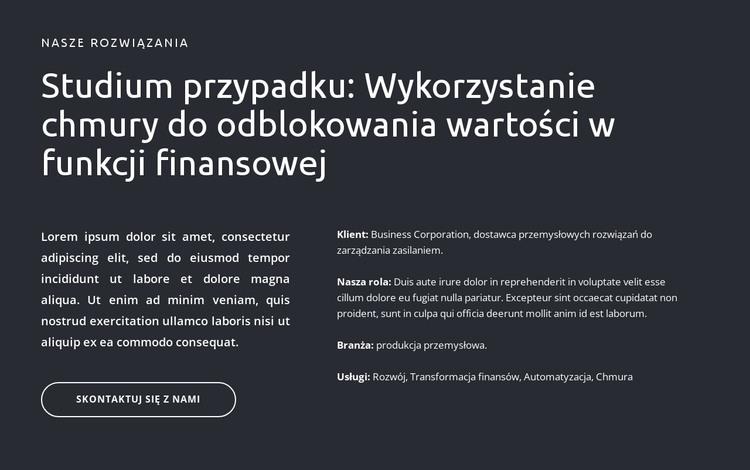 Teksty i przycisk na ciemnym tle Szablon HTML