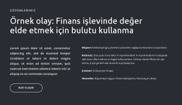 Koyu Arka Plandaki Metinler Ve Düğme Site Şablonu