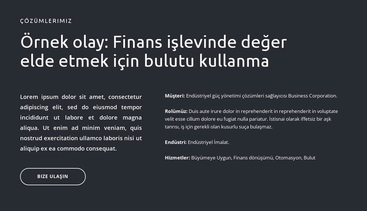 Koyu arka plandaki metinler ve düğme HTML5 Şablonu