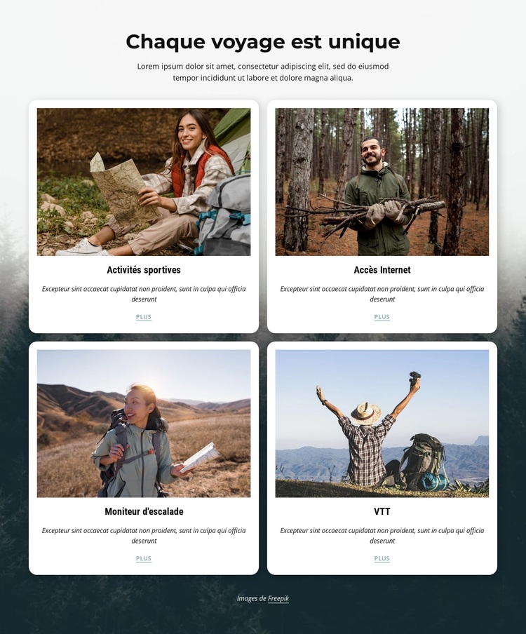Chaque voyage est unique Thème WordPress